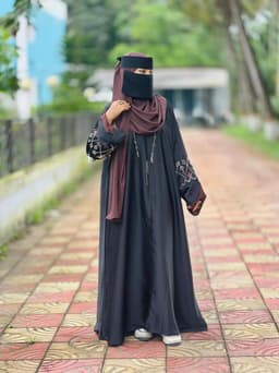 Jafran Fabric Sleeve Embroidery Abaya থাম্বনেইল 5